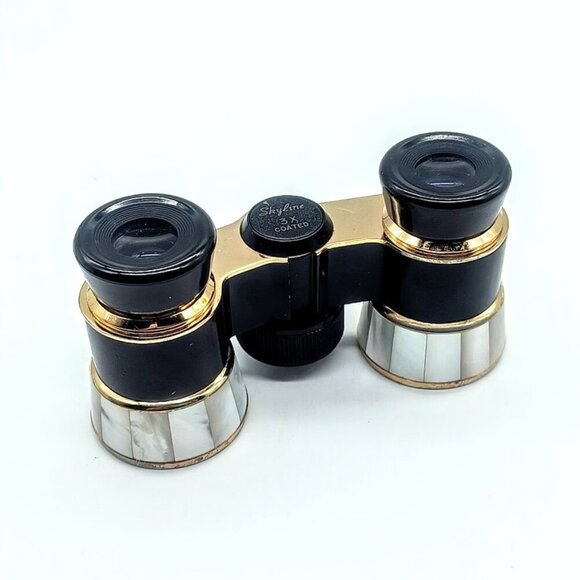 Vintage Skyline 3X Coated Mother of Pearl Opera Glasses - Picture 2 of 9